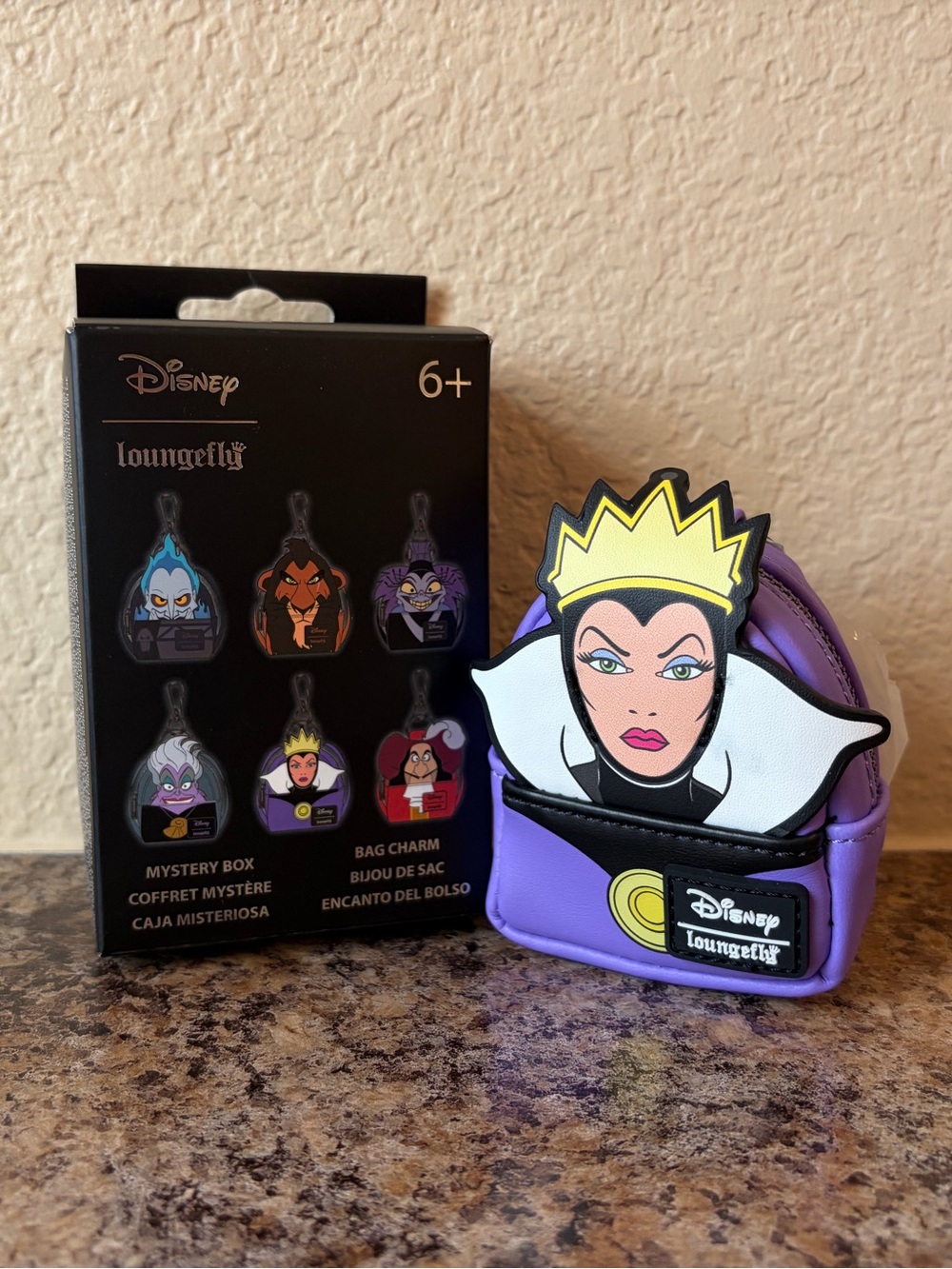 💜Loungefly Disney Villains Evil Queen Mystery Mini Backpack Bag Charm